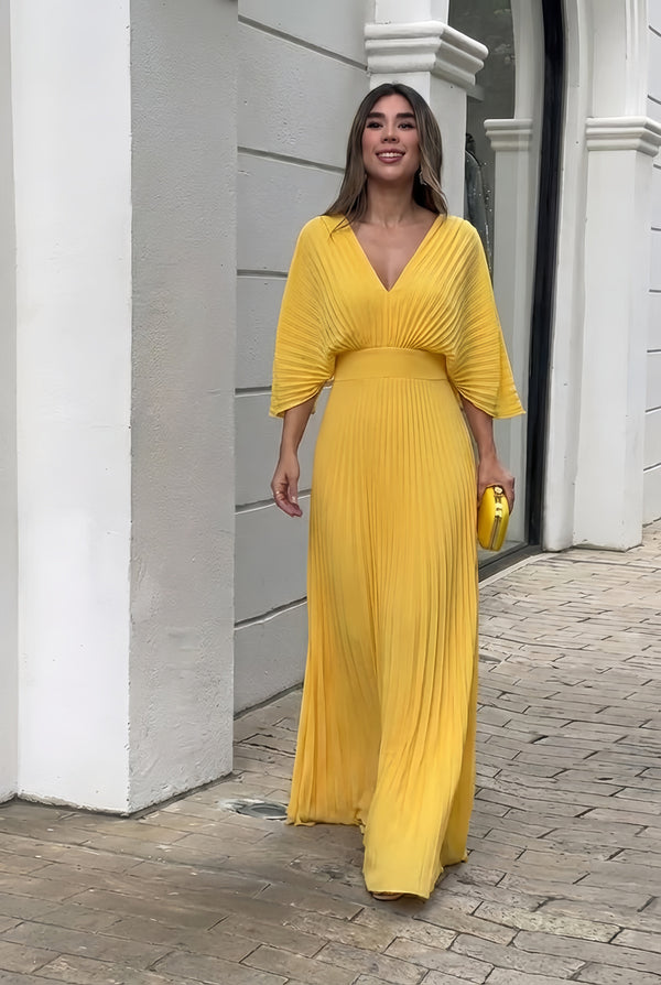Stephanie™ Abito lungo plissettato elegante