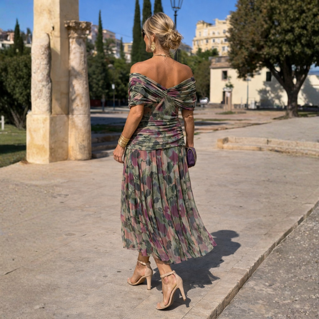 ROSSANA – Abito lungo con spalle scoperte