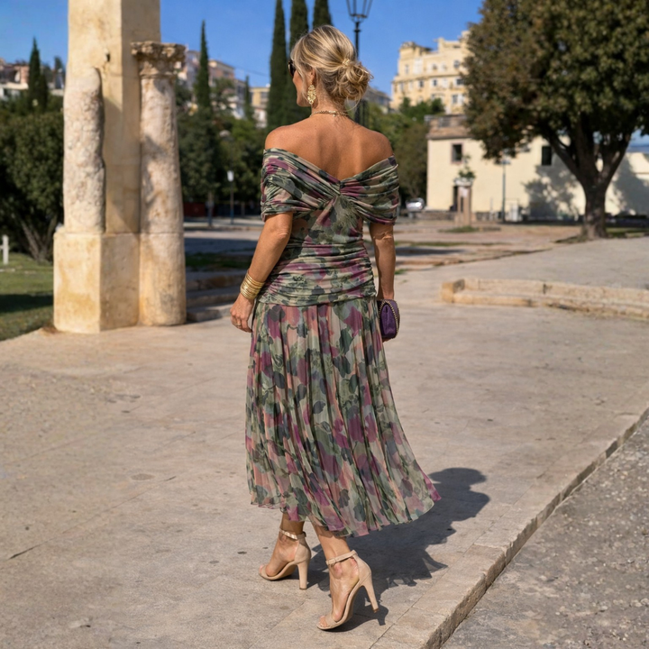 ROSSANA – Abito lungo con spalle scoperte