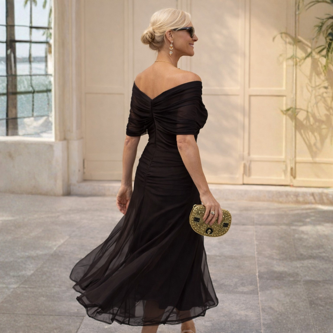 ROSSANA – Abito lungo con spalle scoperte