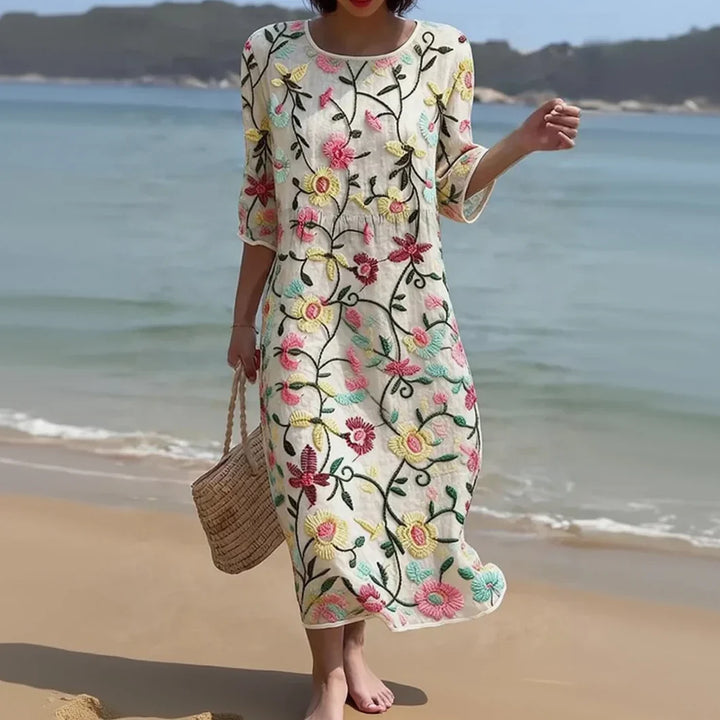 ALGHERO – Abito da donna con ricamo floreale