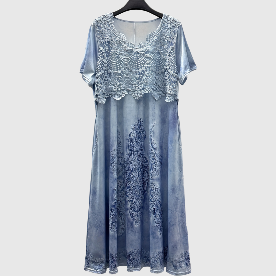 INDIGO | ABITO MIDI FLOREALE ELEGANTE