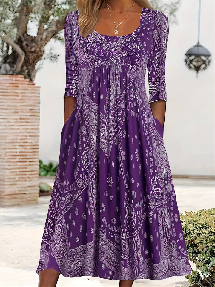 ELOWEN | ABITO MIDI A MANICHE LUNGHE CASUAL