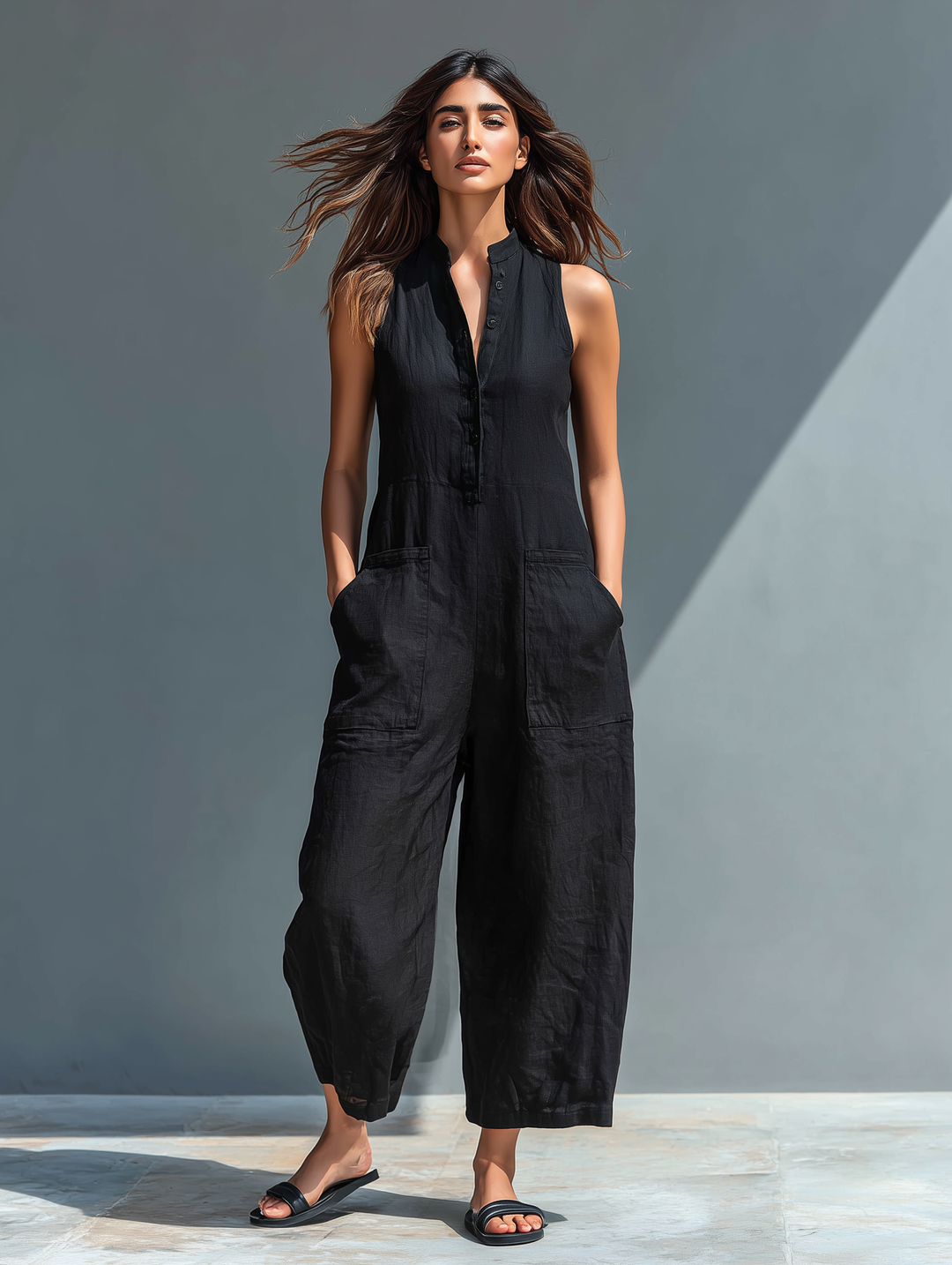 Margaux | Salopette in Lino Senza Maniche