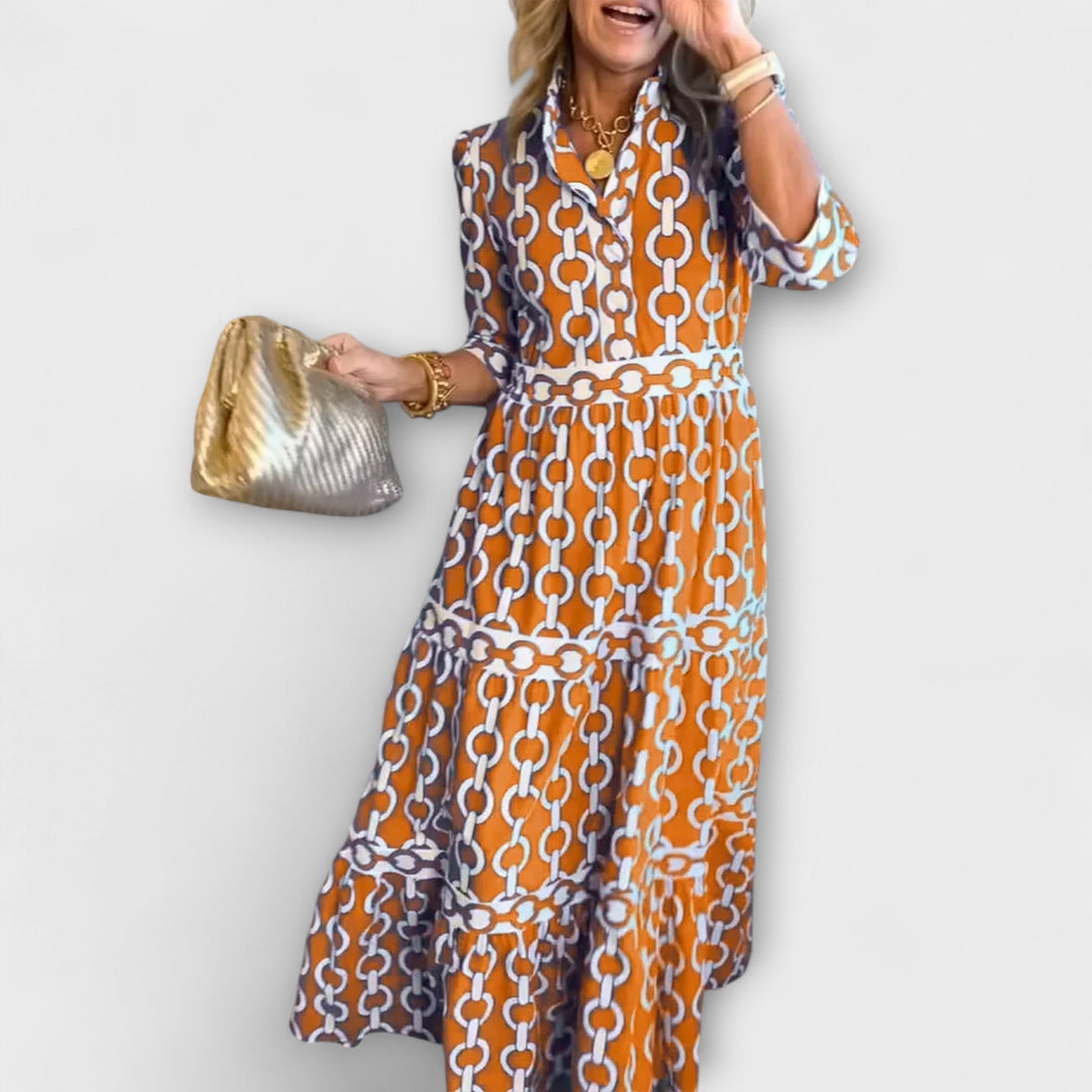 JULIANA | ABITO MIDI CON MOTIVO A CATENA