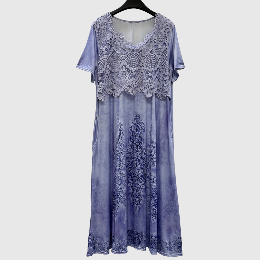 INDIGO | ABITO MIDI FLOREALE ELEGANTE