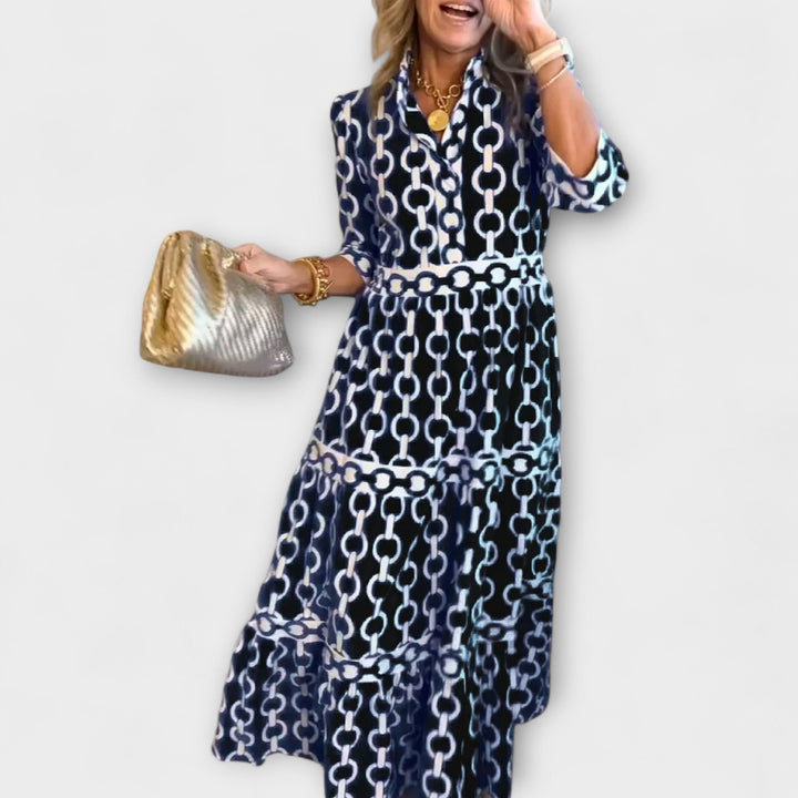 JULIANA | ABITO MIDI CON MOTIVO A CATENA