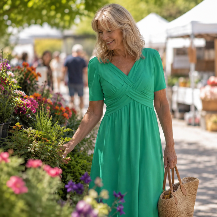 ISADORA | ABITO MIDI ELEGANTE A TRAPEZIO