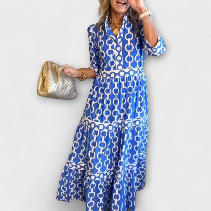 JULIANA | ABITO MIDI CON MOTIVO A CATENA