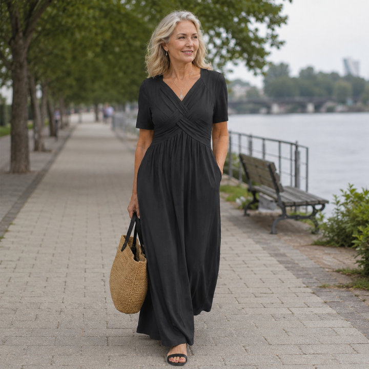 ISADORA | ABITO MIDI ELEGANTE A TRAPEZIO