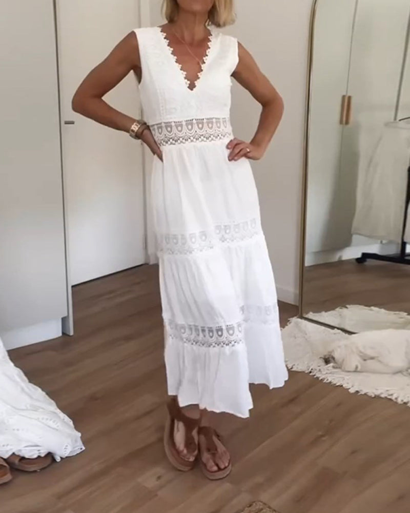 Circe - Abito Canotta in Pizzo con Scollo a V