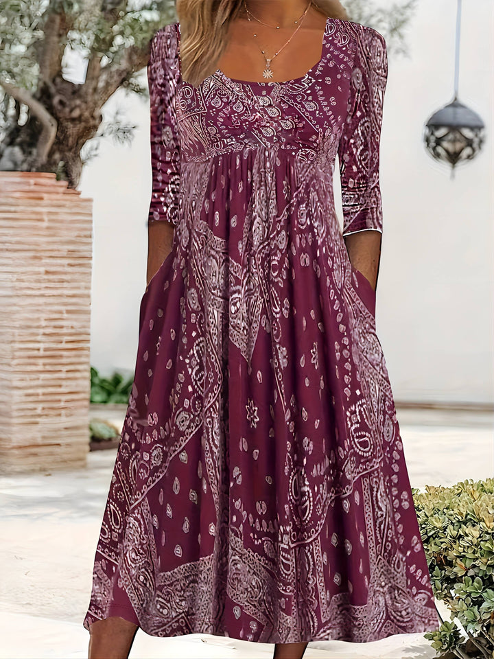 ELOWEN | ABITO MIDI A MANICHE LUNGHE CASUAL
