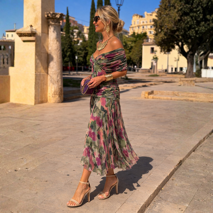 ROSSANA – Abito lungo con spalle scoperte
