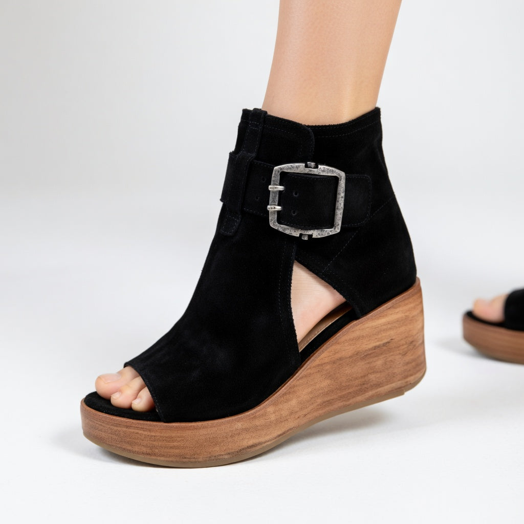 Elowen™ — Tronchetti con zeppa aperti eleganti, comfort tutto il giorno