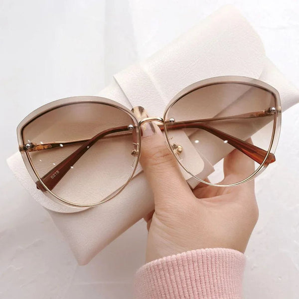 Occhiali da sole cat-eye senza montatura Celeste