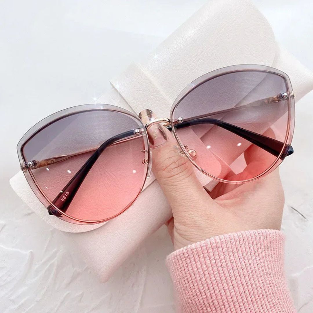 Occhiali da sole cat-eye senza montatura Celeste