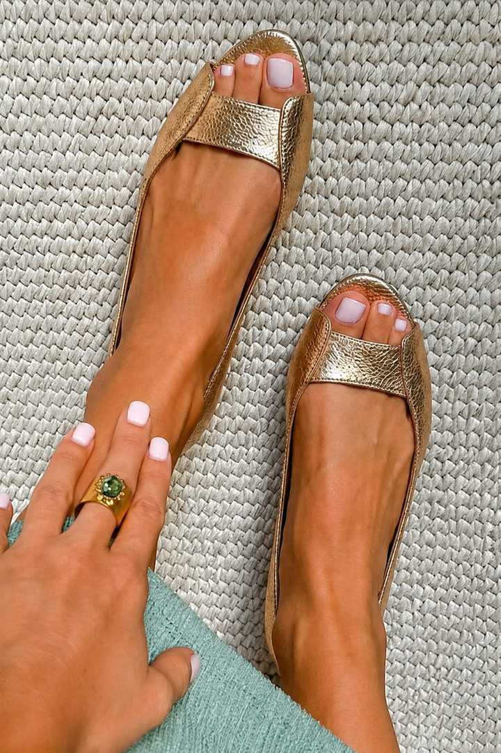Mirella Milano | Adelina Sandali Dorati Comfort Chic