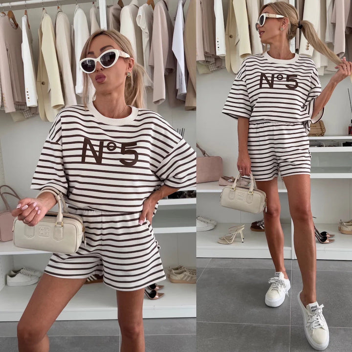 LS | Completo cocooning a righe morbide da donna