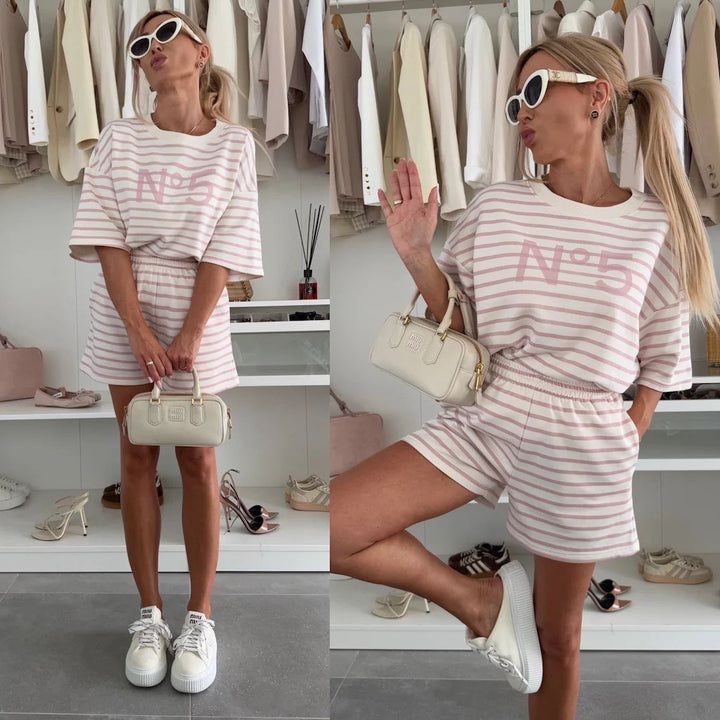 LS | Completo cocooning a righe morbide da donna