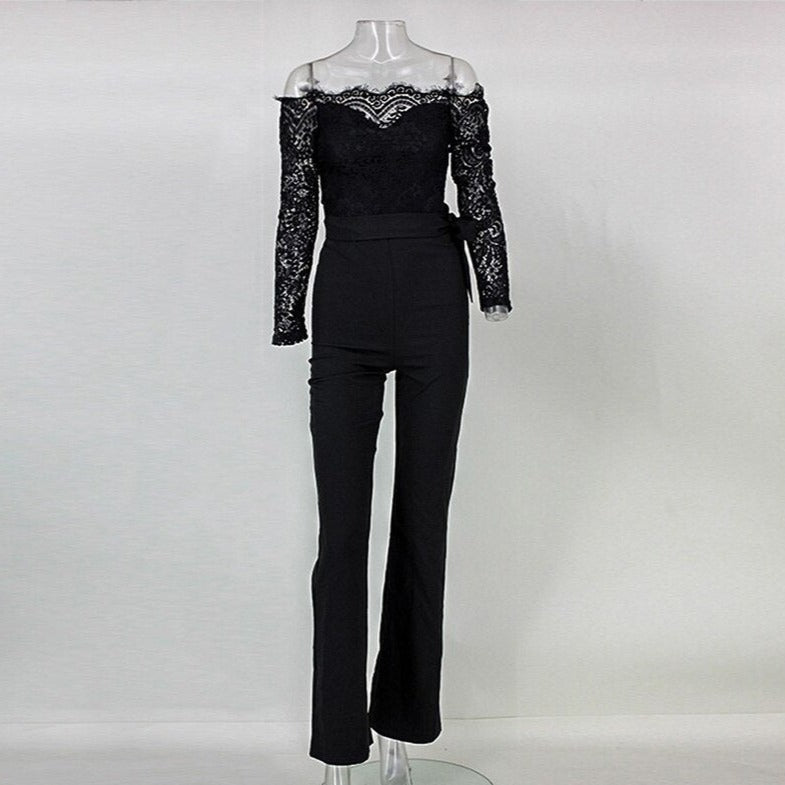 LS | Tuta sofisticata con spalle scoperte da donna
