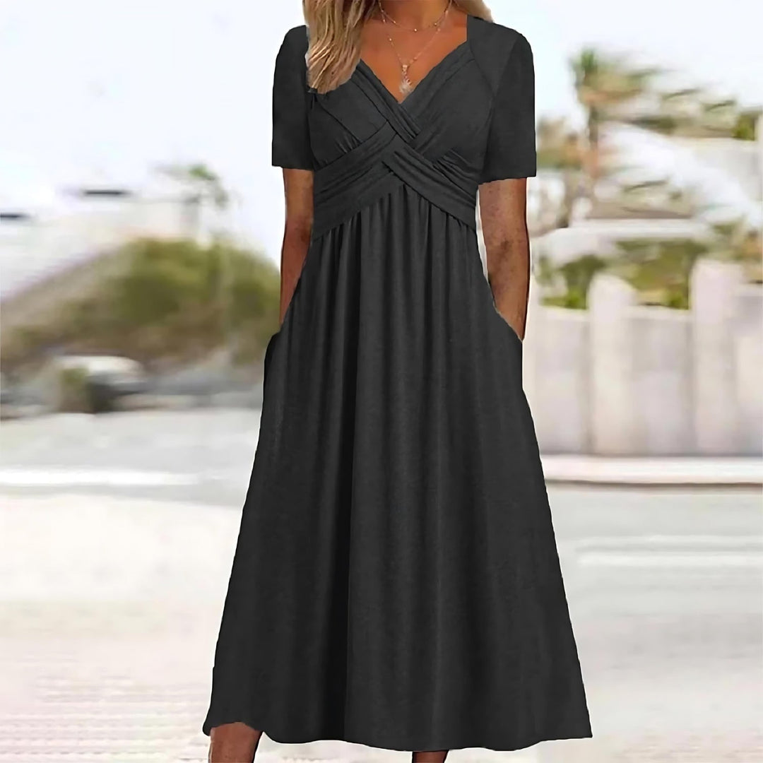 ISADORA | ABITO MIDI ELEGANTE A TRAPEZIO