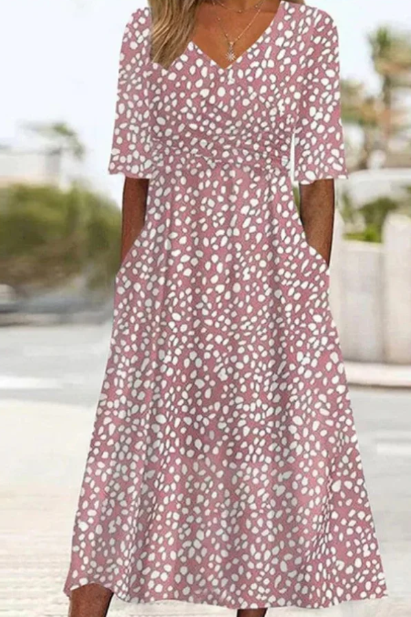 Fiore | Abito midi a pois modellante