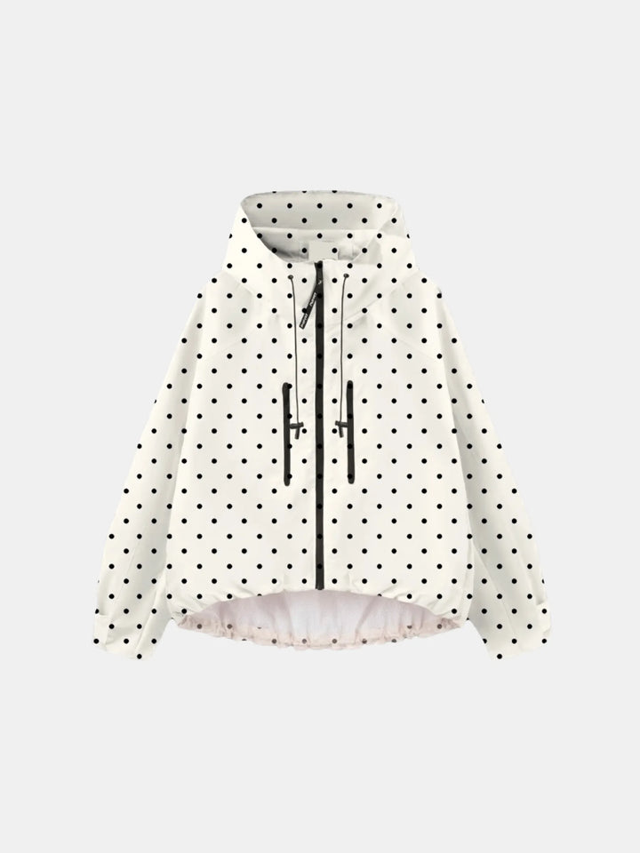 STM-TEX™ Giacca Antipioggia Corta Oversize a Pois Taglia Unica