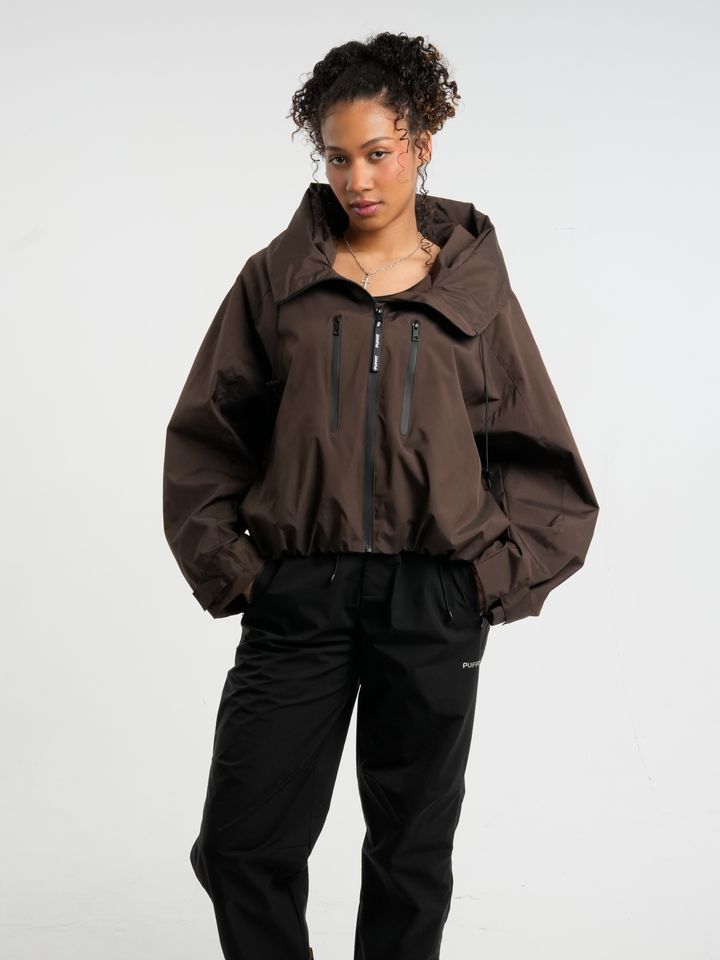 STM-TEX™ Giacca Antipioggia Corta Oversize a Pois Taglia Unica