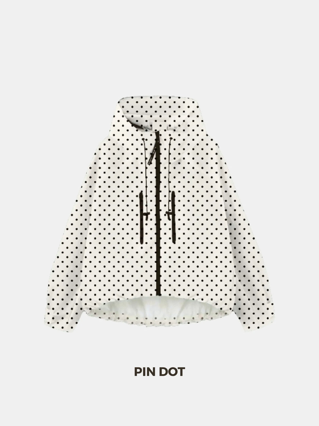 STM-TEX™ Giacca Antipioggia Corta Oversize a Pois Taglia Unica