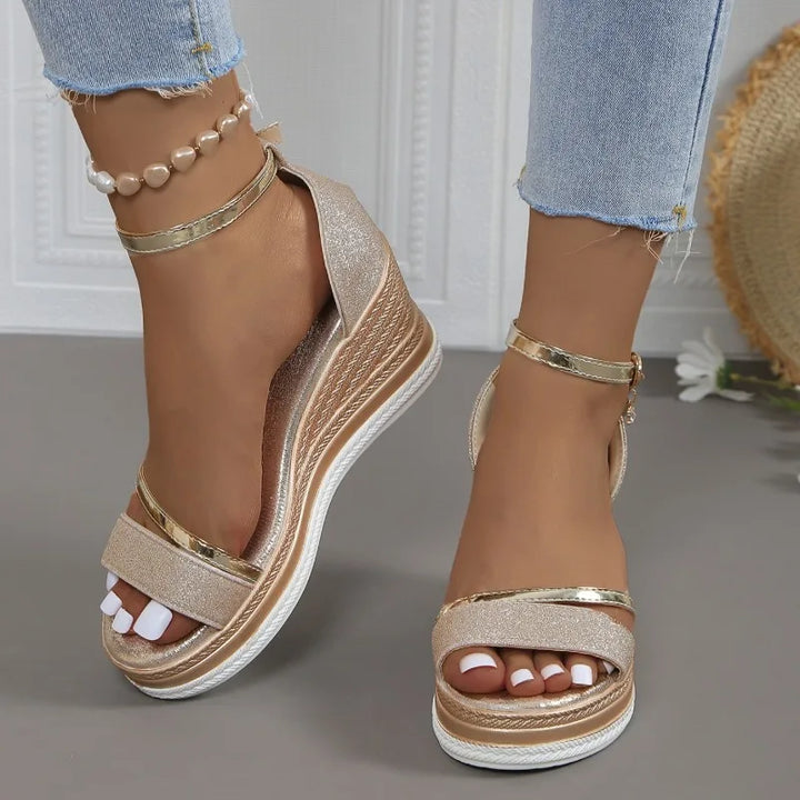 Carlotta | Sandali eleganti con zeppa alta