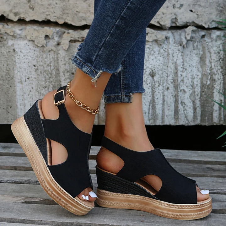 Ginevra | Sandali con zeppa traforati glitter