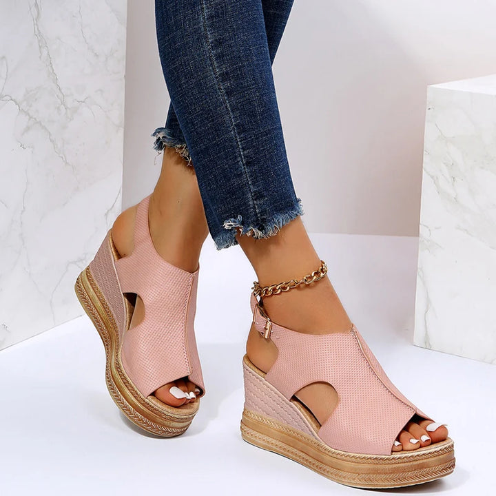 Ginevra | Sandali con zeppa traforati glitter