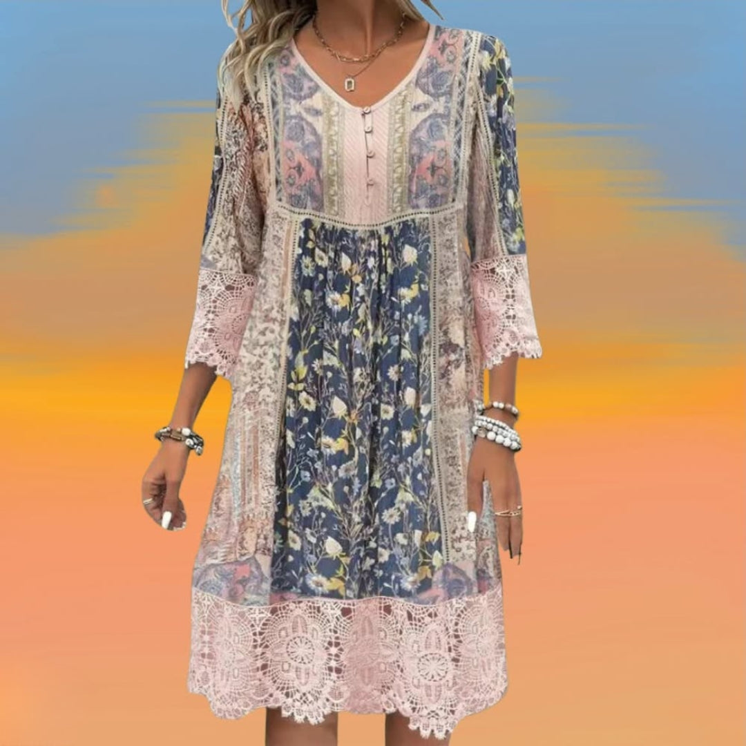 NAYA | ABITO MIDI FLUIDO BOHO LUXE