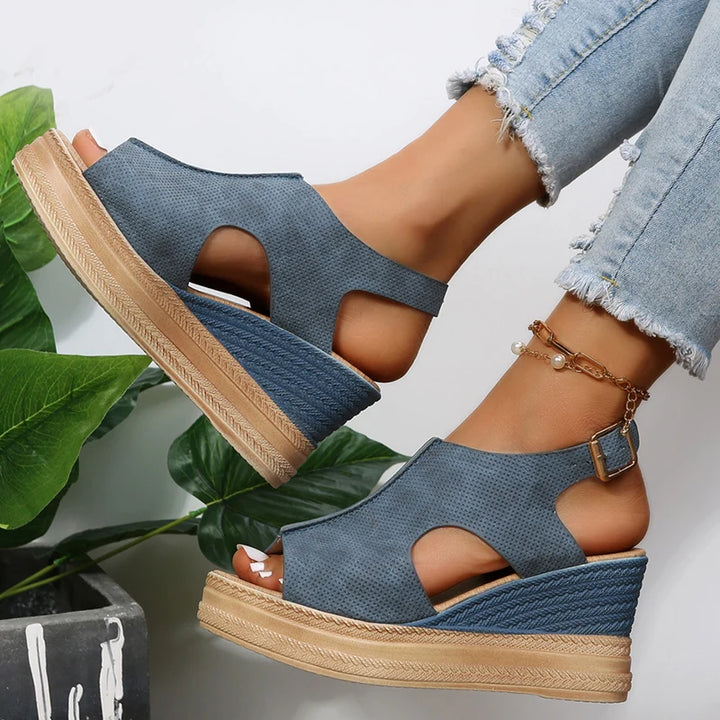 Ginevra | Sandali con zeppa traforati glitter