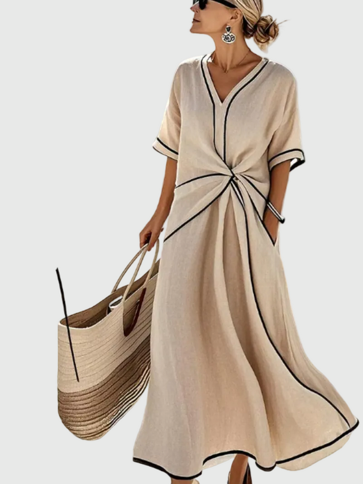 Helena | Abito Maxi Drappeggiato Costiero