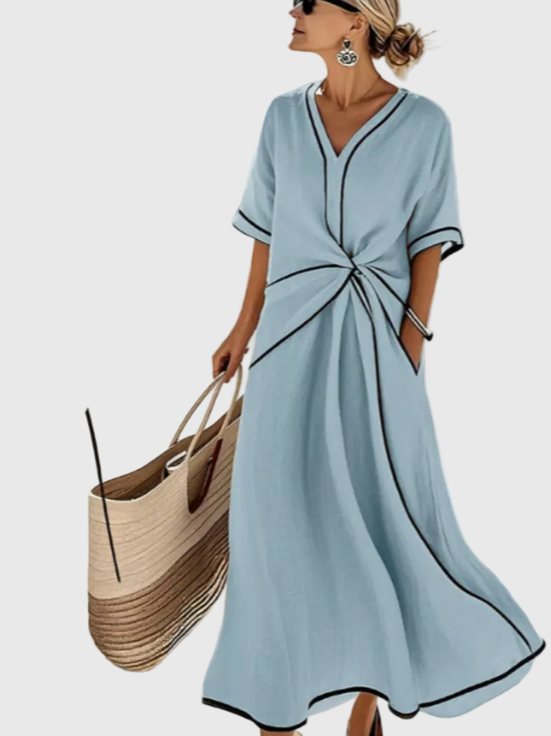Helena | Abito Maxi Drappeggiato Costiero