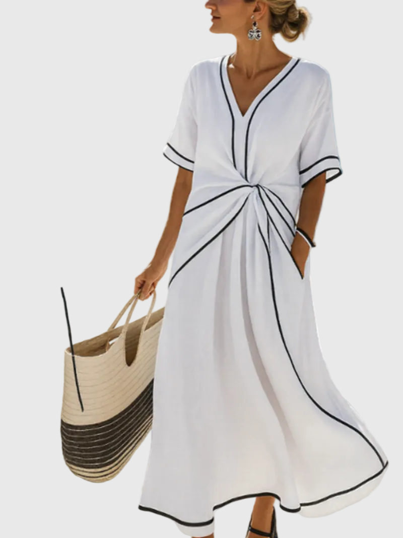 Helena | Abito Maxi Drappeggiato Costiero