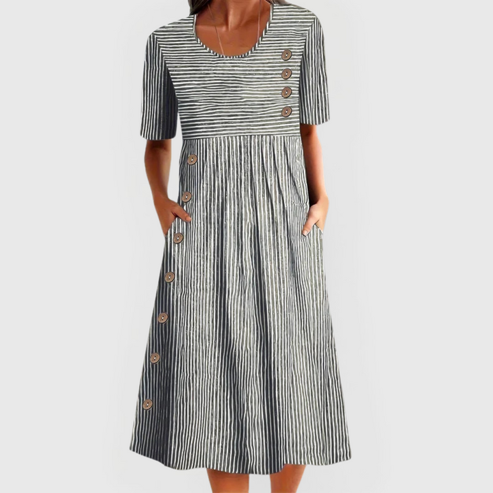 JARNA | ABITO MIDI A RIGHE