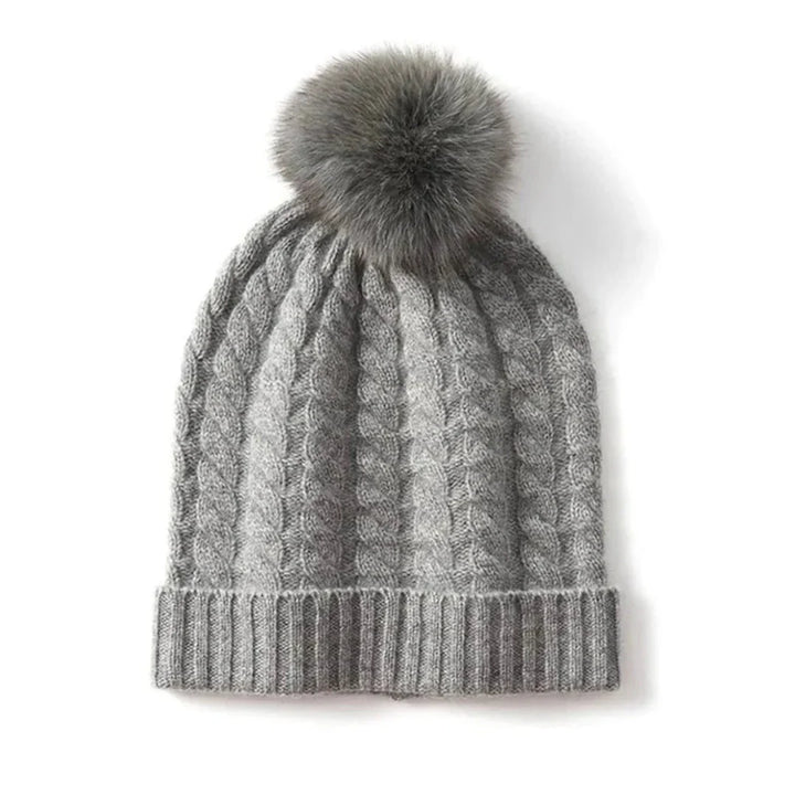 Berretto in cashmere a trecce da donna