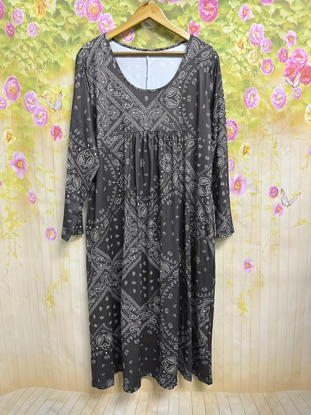 ELOWEN | ABITO MIDI A MANICHE LUNGHE CASUAL