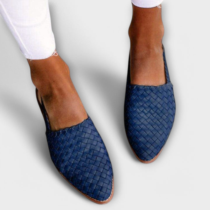 Aurora | Mocassino slingback in pelle intrecciata