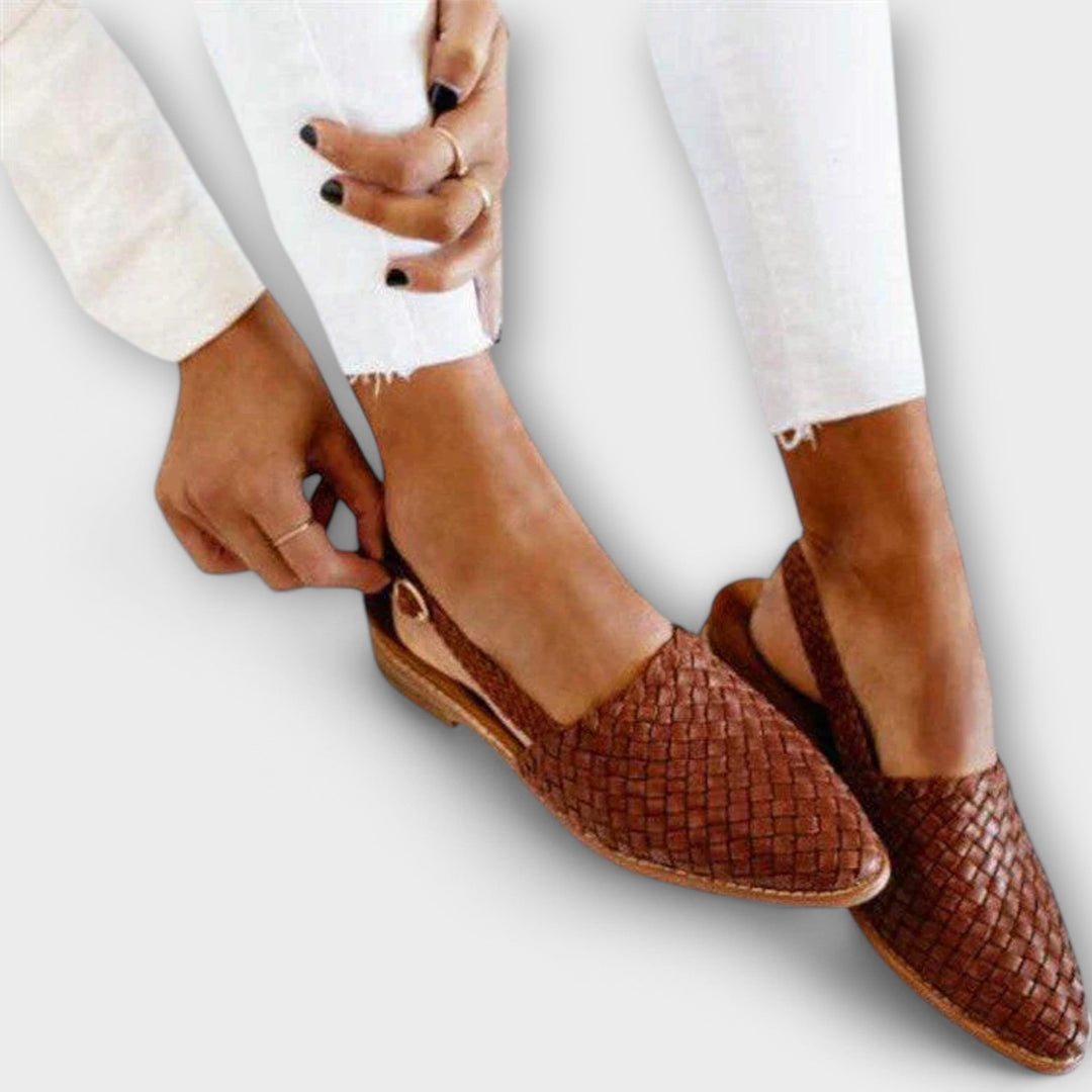 Aurora | Mocassino slingback in pelle intrecciata