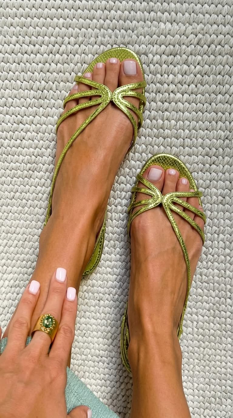 Léa | Sandali con Fascette Effetto Serpente Metallizzato