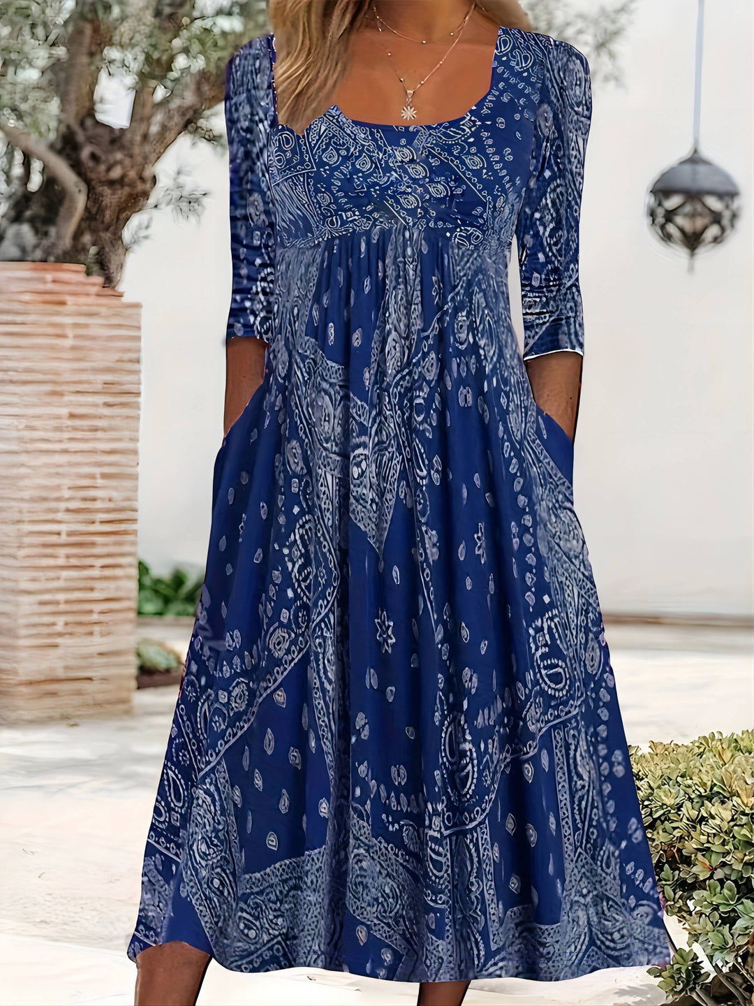 ELOWEN | ABITO MIDI A MANICHE LUNGHE CASUAL