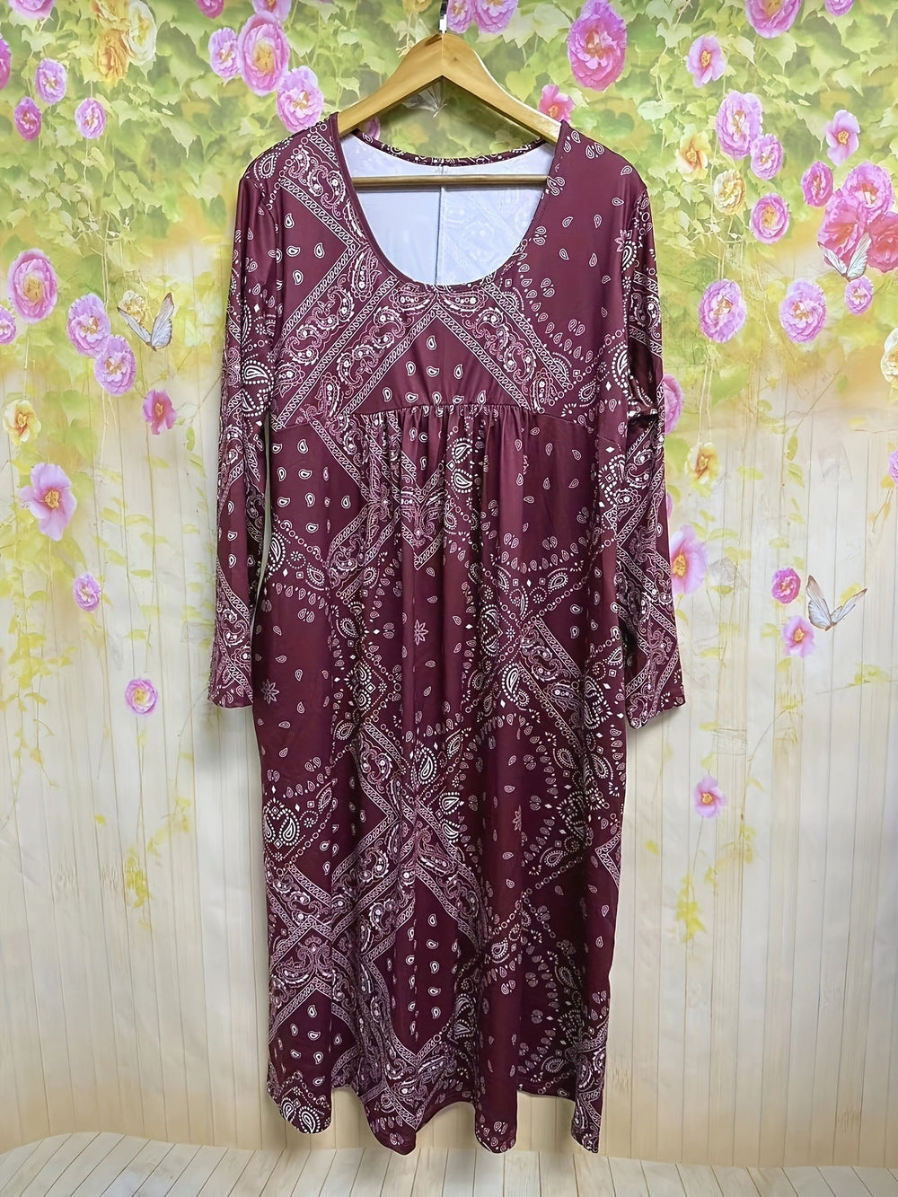 ELOWEN | ABITO MIDI A MANICHE LUNGHE CASUAL