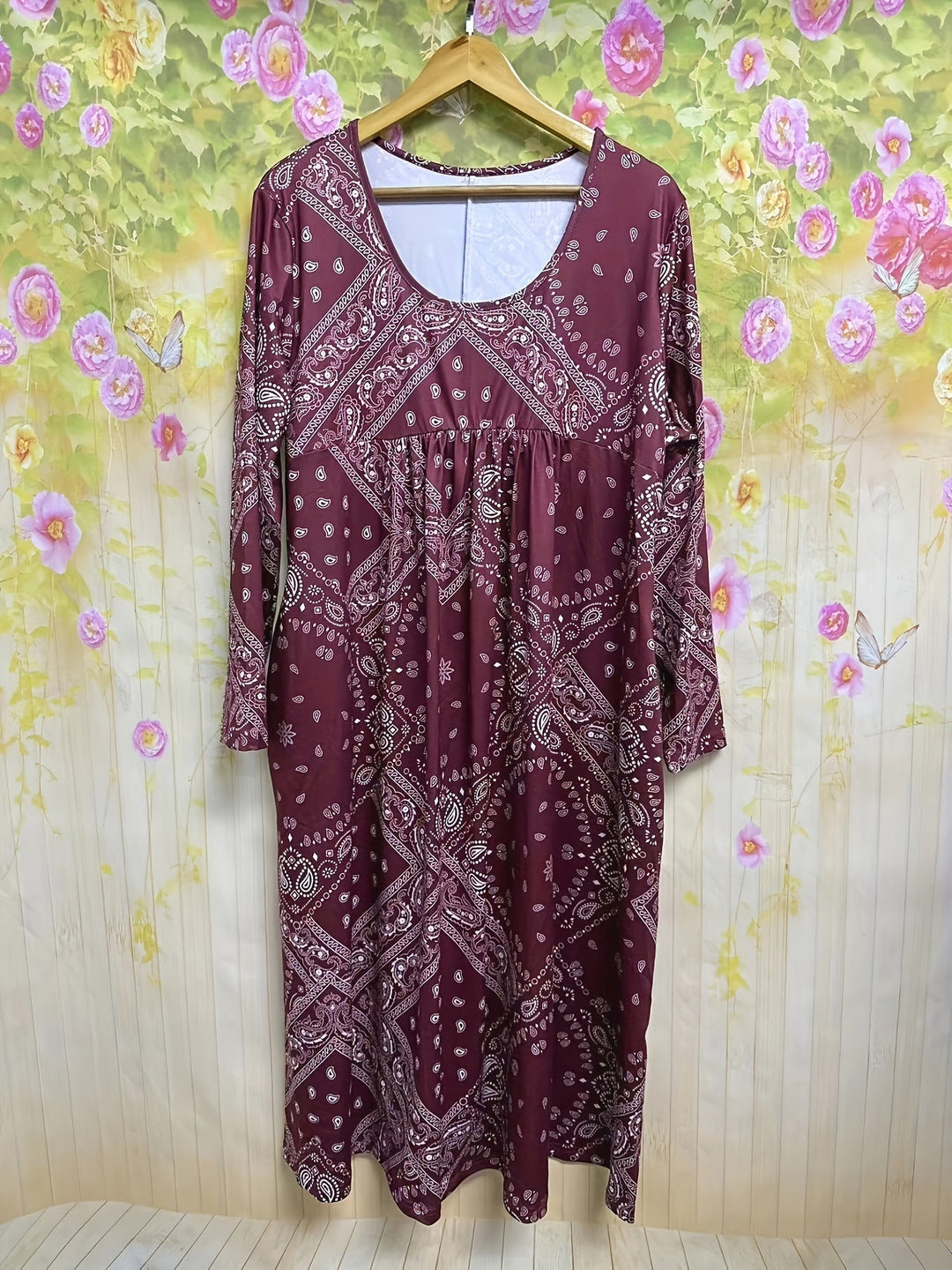 ELOWEN | ABITO MIDI A MANICHE LUNGHE CASUAL