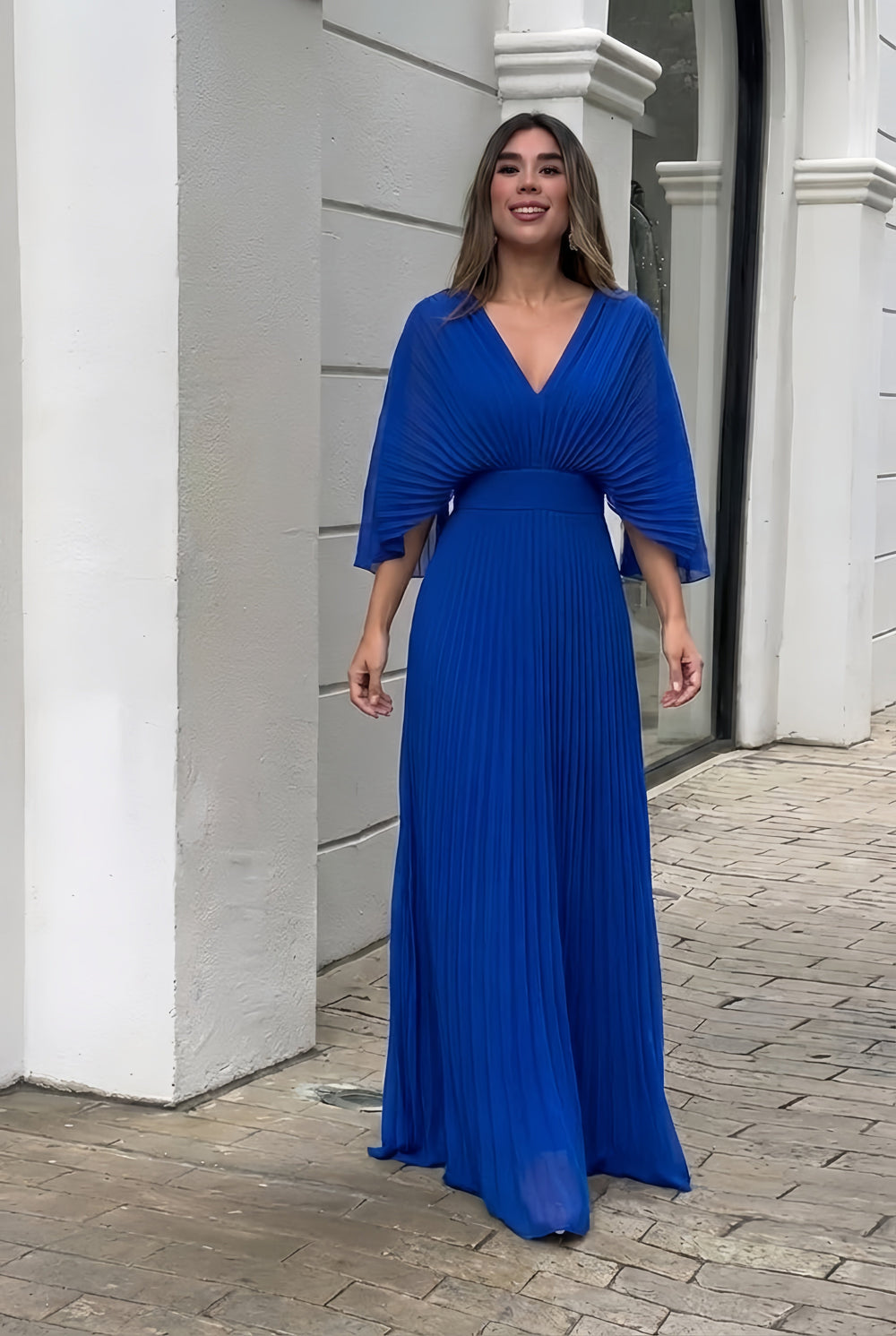 Stephanie™ Abito lungo plissettato elegante