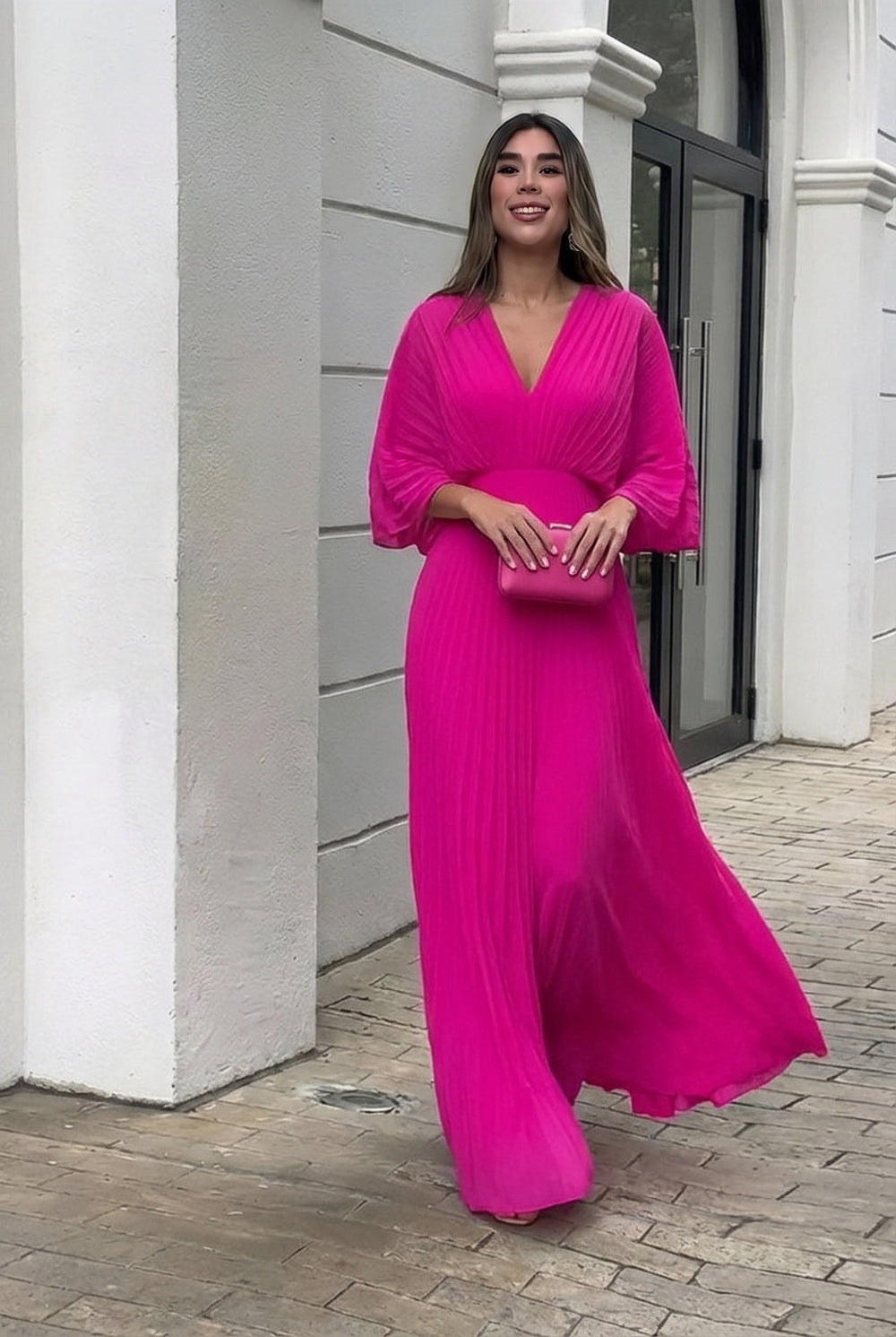Stephanie™ Abito lungo plissettato elegante