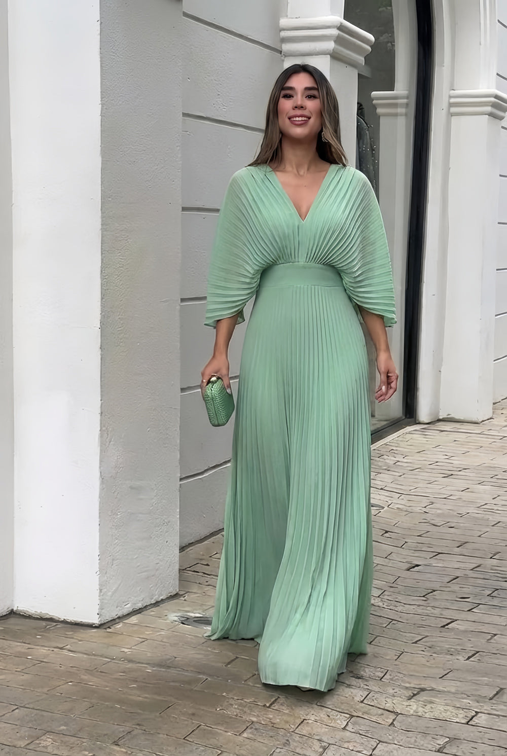 Stephanie™ Abito lungo plissettato elegante