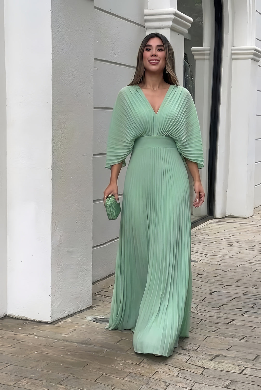 Stephanie™ Abito lungo plissettato elegante